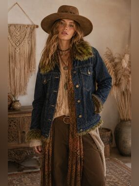 Urban Outfitters BDG Trucker Jacket w/Faux Fur